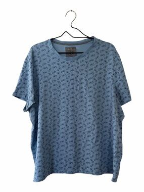 Jos A. Bank Men's Light Blue Bicycle Print Crewneck T Shirt Size XXL Graphic Tee